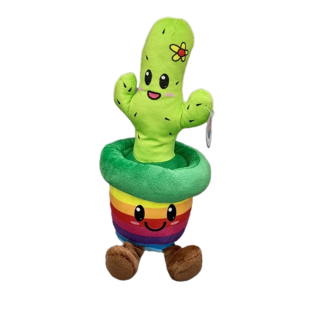 NANCO Cactus Plant Plush 7.5" Rainbow Multicolor Stuffed Animal Toy‎ NWT